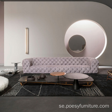 Vardagsrumsmöbler 3 -sits designknapp soffa